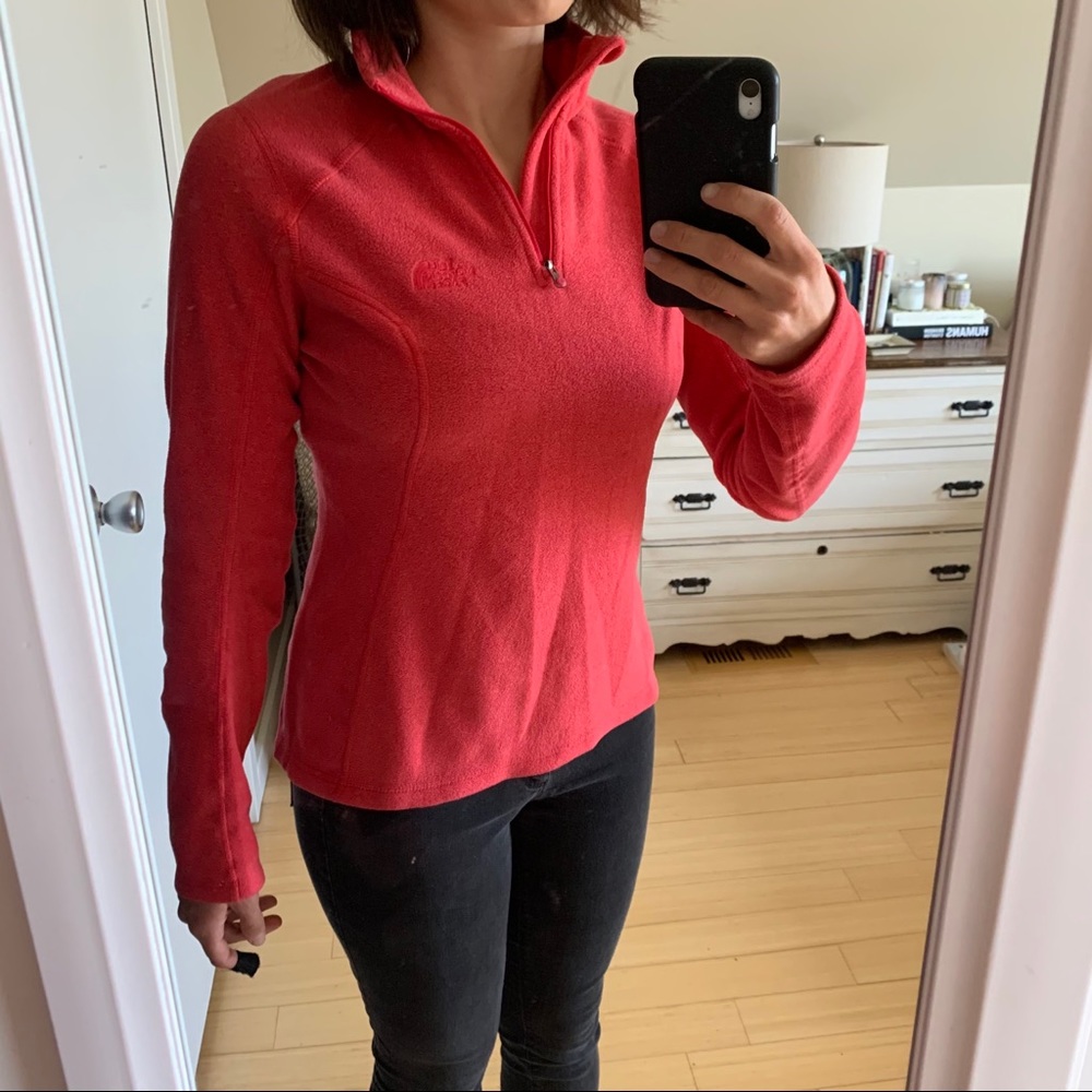 The North Face Pink Quarter Zip Fleece Pullover